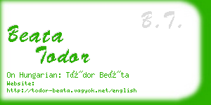 beata todor business card